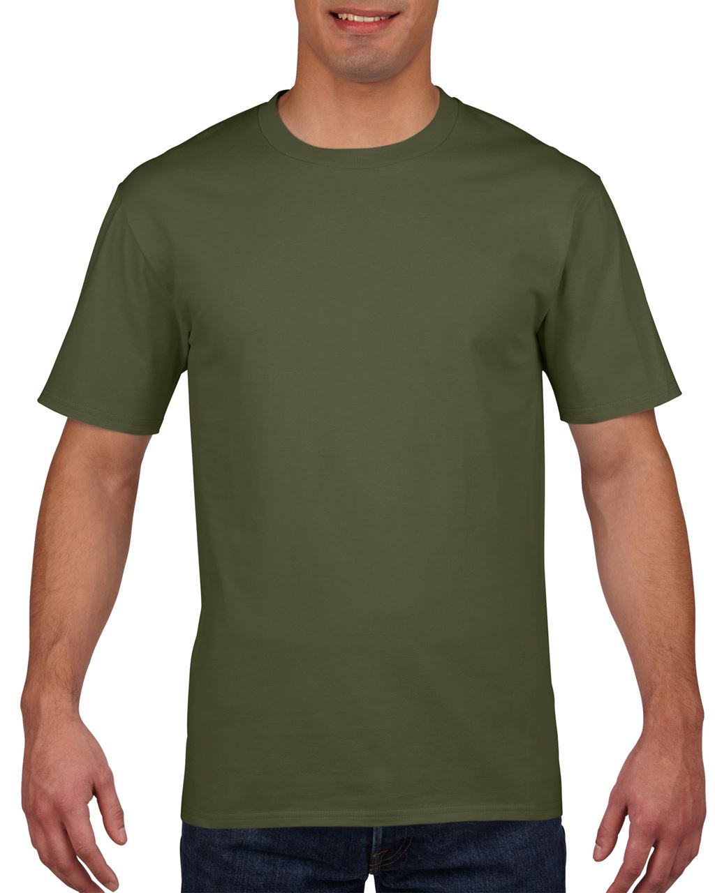 Military green Tricou barbatesc Gildan Premium Cotton bumbac 185 g/mp