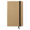Notebook A6 material reciclat, 96 pagini albe, semn de carte si elastic cu alb MO7431
