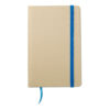 Notebook A6 material reciclat, 96 pagini albe, semn de carte si elastic cu albastru MO7431