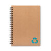 Notebook eco-friendly carton reciclat si hartie din piatra cu logo turquoise MO9536