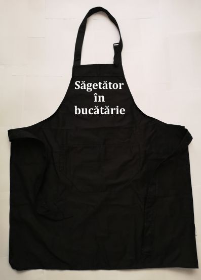 Sort negru personalizat "Sagetator in bucatarie"